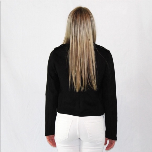 Skies Are Blue black suede jacket with zipper - Picture 3 of 6